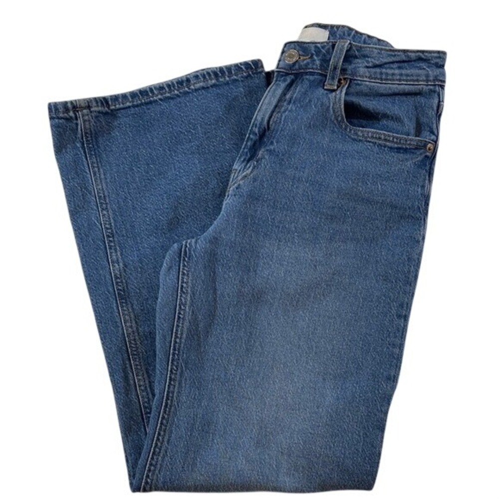 H&M Wide Leg High Rise Jeans Blue Stretch Medium Wash Denim 6 - Picture 3 of 8
